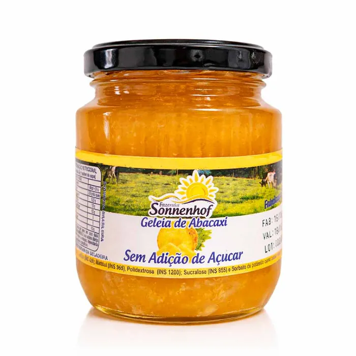 Geleia de Abacaxi Diet Sem Açúcar 270g - Fazenda Sonnenhof | Comprar na Lojinha Uai