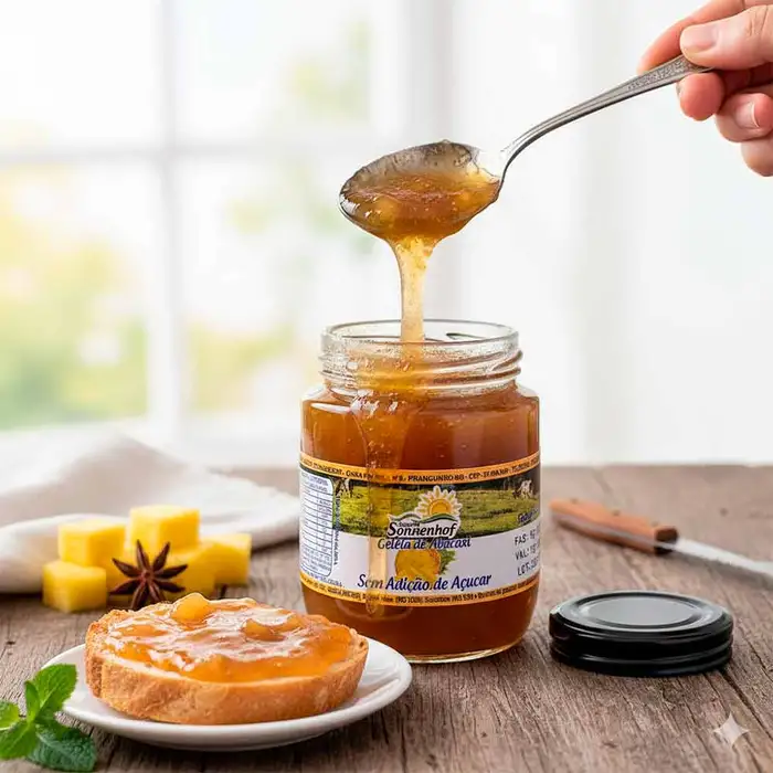 Geleia de Abacaxi Diet Sem Açúcar 270g - Fazenda Sonnenhof | Comprar na Lojinha Uai