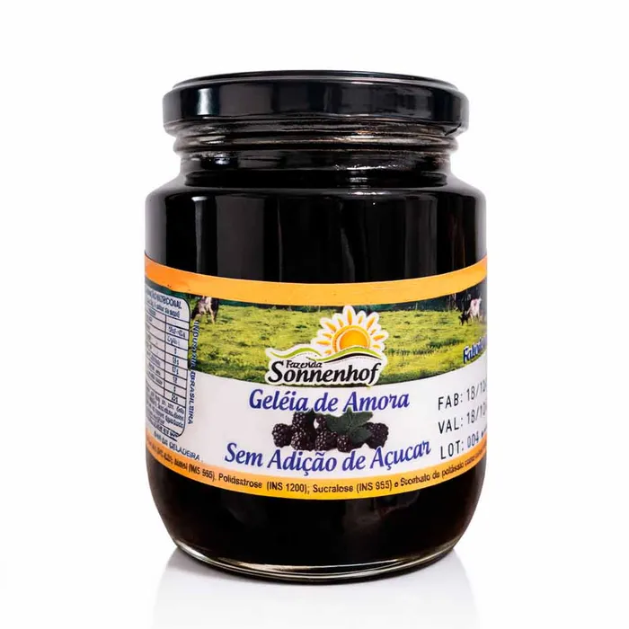 Geleia de Amora Diet Sem Açúcar 270g - Fazenda Sonnenhof | Comprar na Lojinha Uai