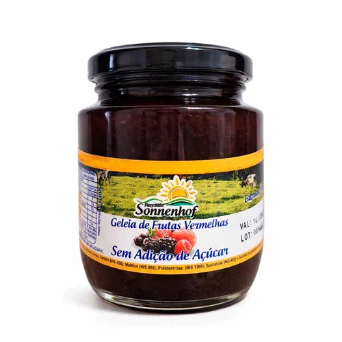 Geleia de Frutas Vermelhas Diet Sem Açúcar 270g - Fazenda Sonnenhof