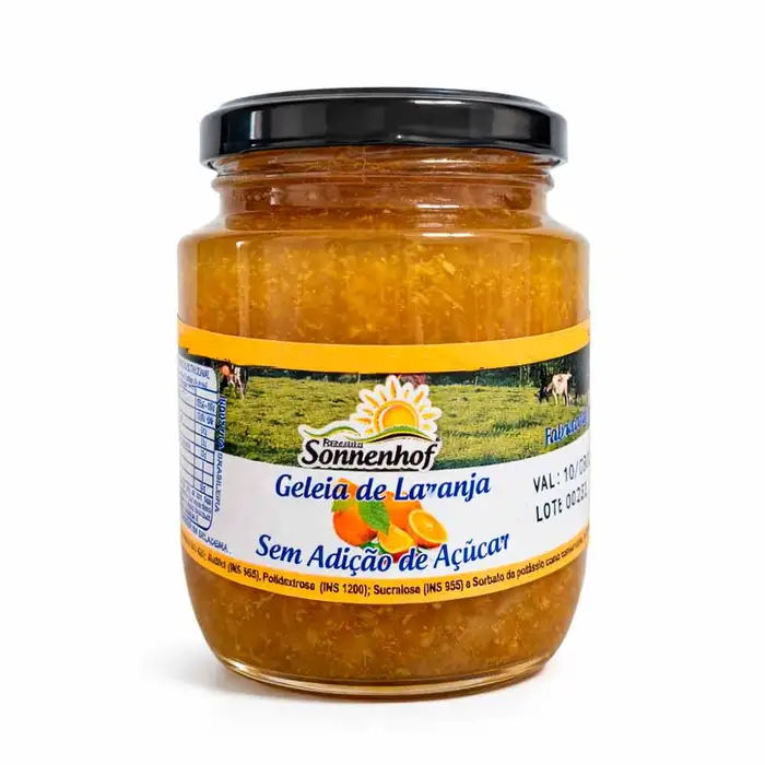 Geleia de Laranja Diet Sem Açúcar 270g - Fazenda Sonnenhof | Comprar na Lojinha Uai