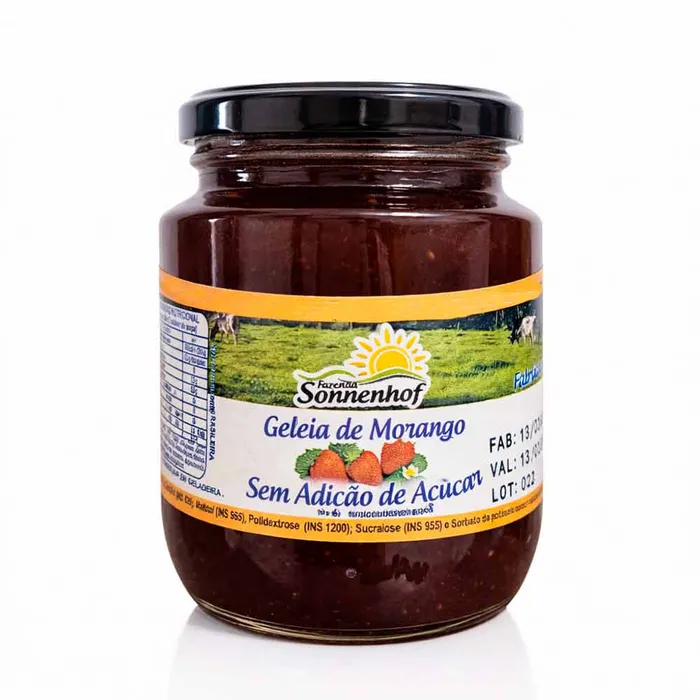 Geleia de Morango Diet Sem Açúcar 270g - Fazenda Sonnenhof | Comprar na Lojinha Uai
