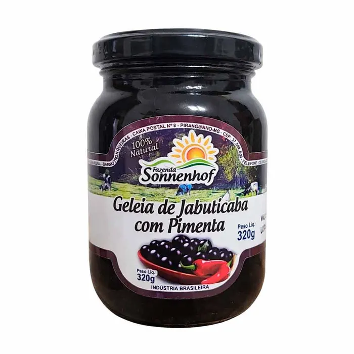 Geleia Extra de Jabuticaba com Pimenta 320g - Fazenda Sonnenhof | Comprar na Lojinha Uai