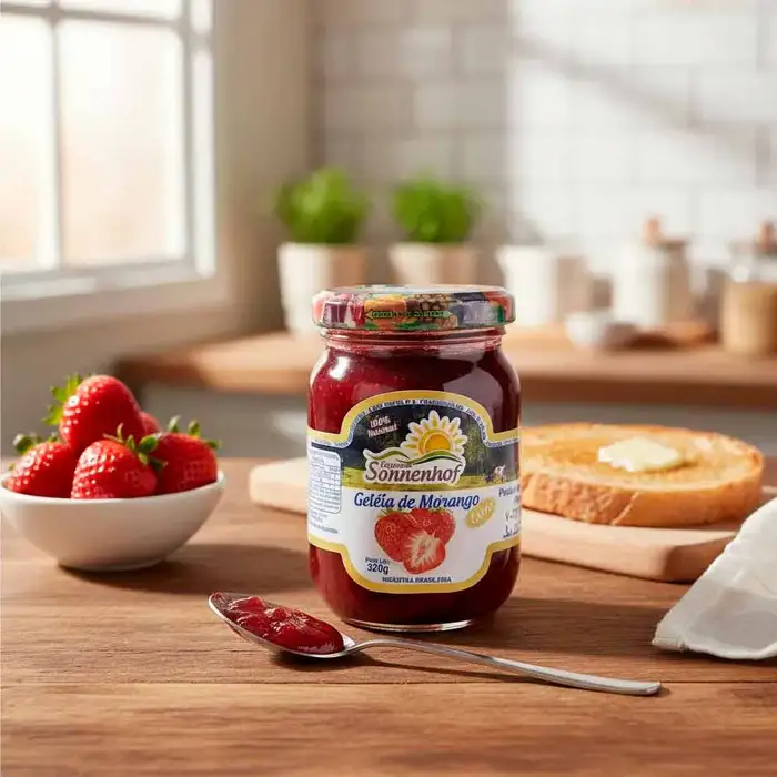 Geleia Extra de Morango 320g - Fazenda Sonnenhof | Comprar na Lojinha Uai