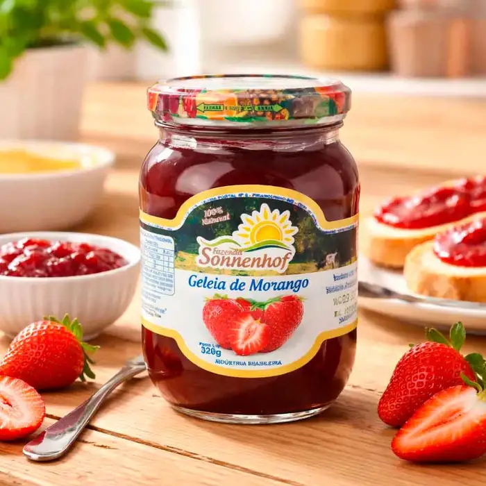 Geleia Extra de Morango 320g - Fazenda Sonnenhof | Comprar na Lojinha Uai