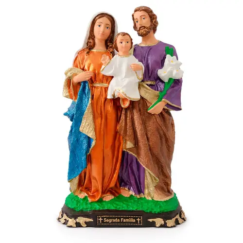 Imagem da Sagrada Família em Borracha Inquebrável - 30 cm