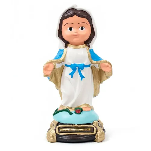 Imagem de Nossa Senhora das Graças sem Medalha Infantil de Borracha Inquebrável - 15 cm