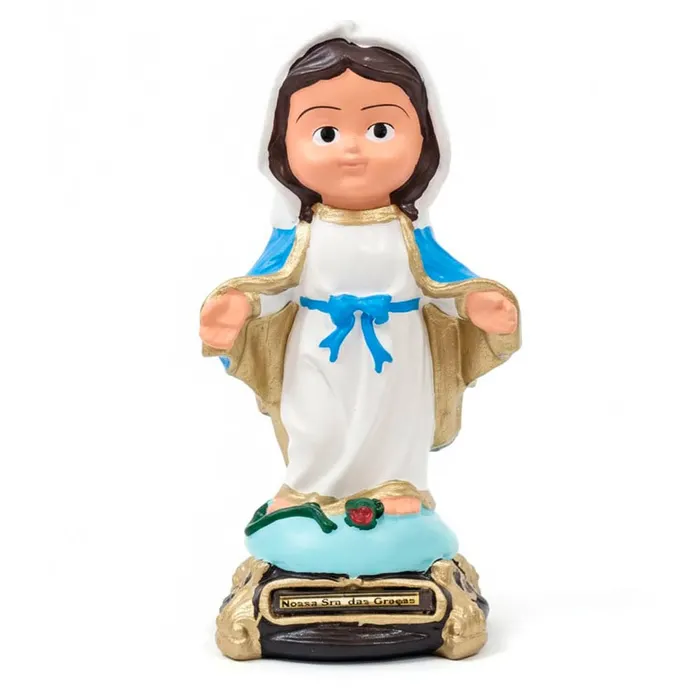 Imagem de Nossa Senhora das Graças sem Medalha Infantil de Borracha - 15 cm | Lojinha Uai