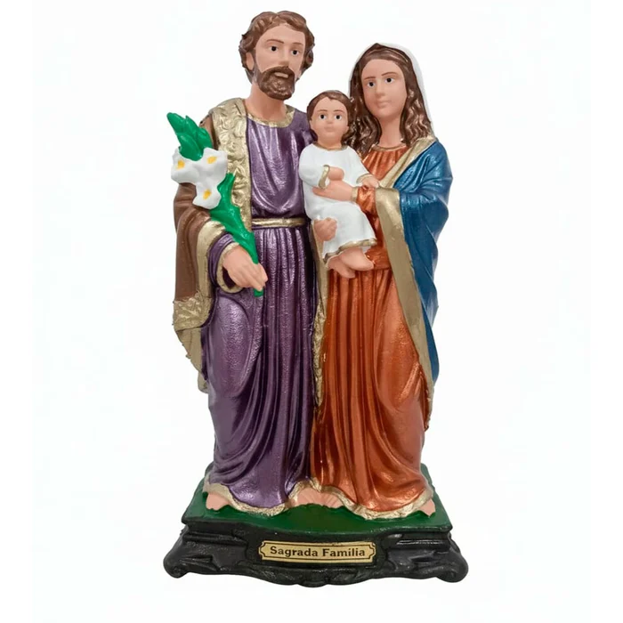 Imagem da Sagrada Família de Borracha Inquebrável - 20 cm | Comprar na Lojinha Uai