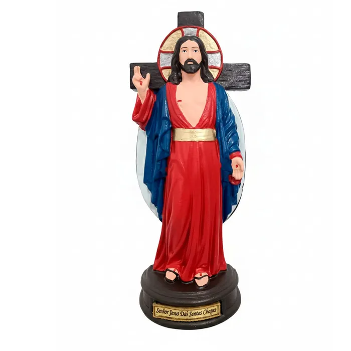 Imagem do Senhor Jesus das Santas Chagas em Borracha Inquebrável - 25 cm | Lojinha Uai