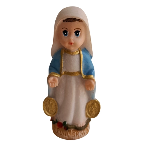 Imagem Infantil de Nossa Senhora das Graças em Resina - 8 cm