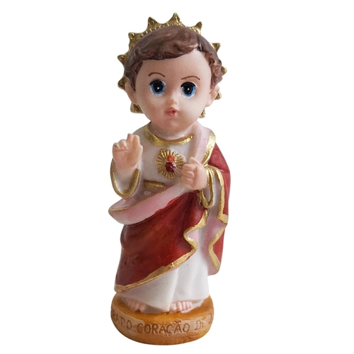 Imagem Infantil do Sagrado Coração de Jesus em Resina - 8 cm