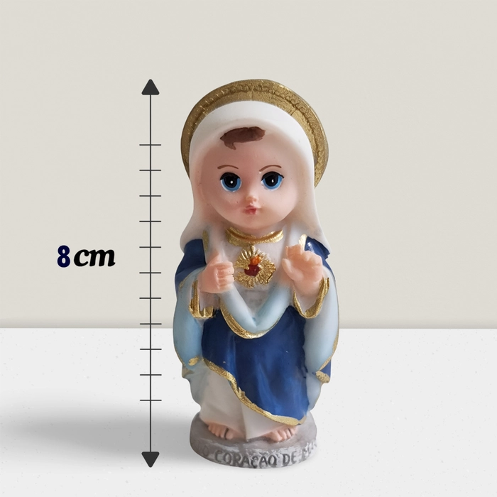 Imagem do Sagrado Coração de Maria Infantil de Resina - 8 cm | Comprar na Lojinha Uai