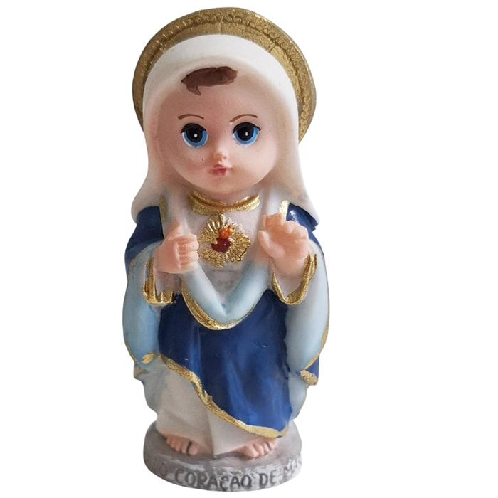 Imagem do Sagrado Coração de Maria Infantil de Resina - 8 cm | Comprar na Lojinha Uai
