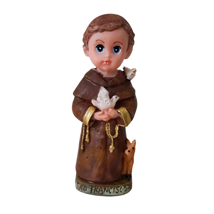 Imagem de São Francisco de Assis Infantil de Resina - 8 cm | Comprar na Lojinha Uai