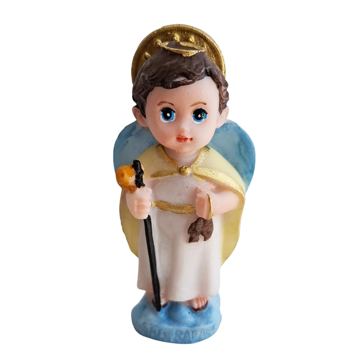 Imagem de São Rafael Arcanjo Infantil de Resina - 8 cm | Comprar na Lojinha Uai