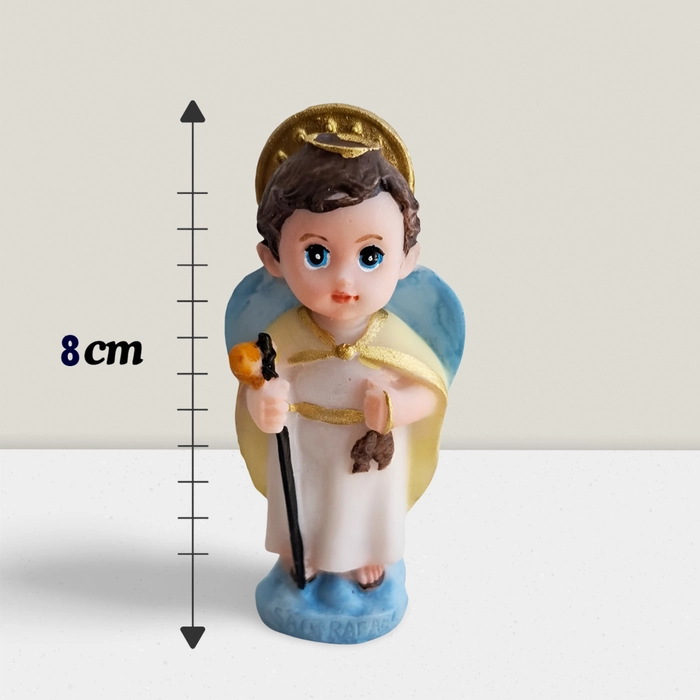 Imagem de São Rafael Arcanjo Infantil de Resina - 8 cm | Comprar na Lojinha Uai