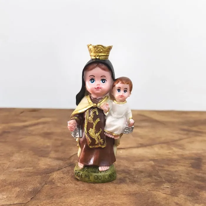Imagem de Nossa Senhora do Carmo Infantil de Resina - 8 cm | Comprar na Lojinha Uai