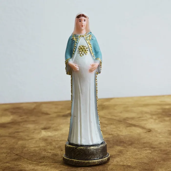 Imagem de Nossa Senhora Grávida de Resina - Nossa Senhora do Ó - 9 cm | Lojinha Uai