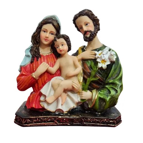 Imagem do Busto da Sagrada Família de Resina - 20 cm