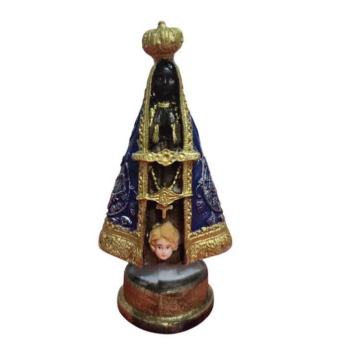 Imagem de Nossa Senhora Aparecida de Resina - 9 cm | Comprar na Lojinha Uai
