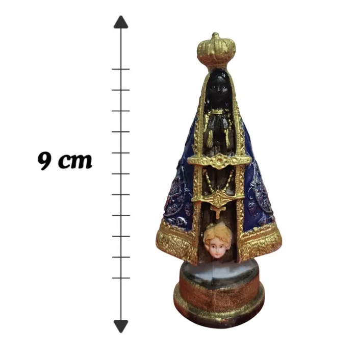 Imagem de Nossa Senhora Aparecida de Resina - 9 cm | Comprar na Lojinha Uai