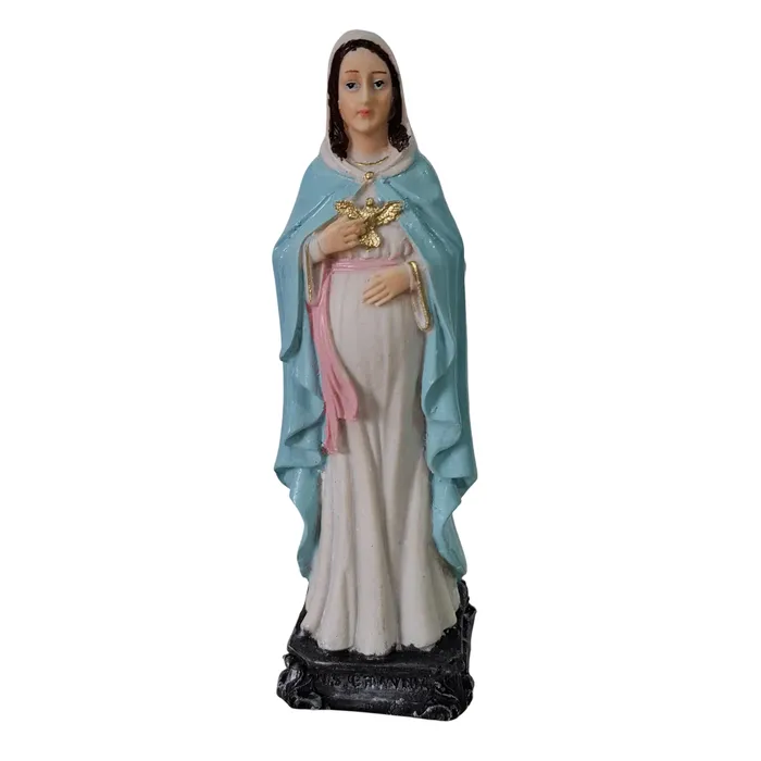Imagem de Nossa Senhora Grávida de Resina - 15 cm | Nossa Senhora da Doce Espera | Lojinha Uai