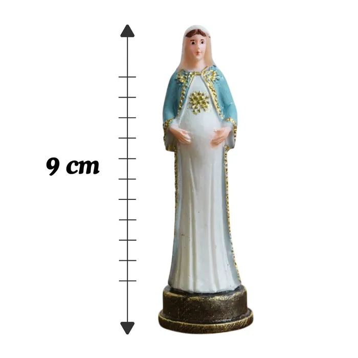 Imagem de Nossa Senhora Grávida de Resina - Nossa Senhora do Ó - 9 cm | Lojinha Uai