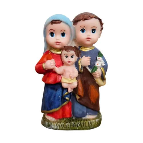 Imagem da Sagrada Família Infantil de Resina - 8 cm
