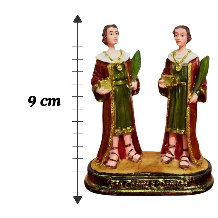 Imagem de São Cosme e Damião em Resina - 9 cm