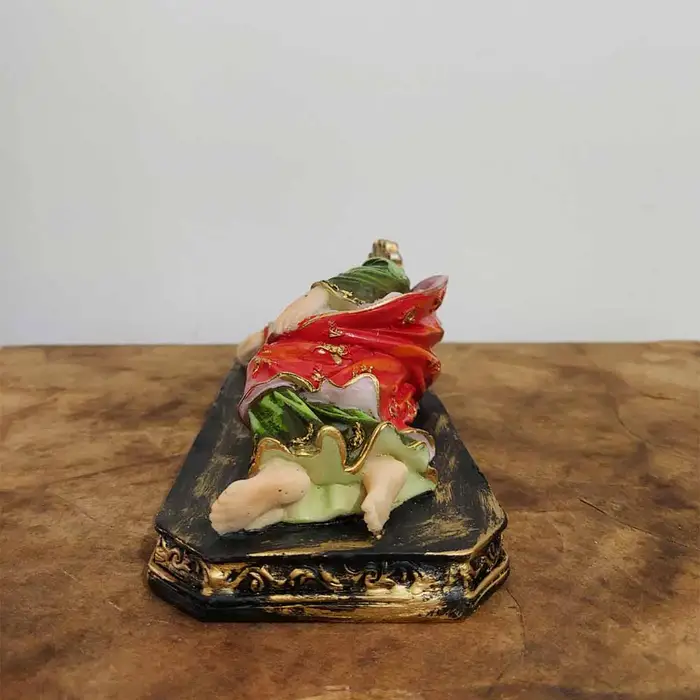 Imagem de São José Dormindo em Resina - 20 cm - Base Preta e Dourada