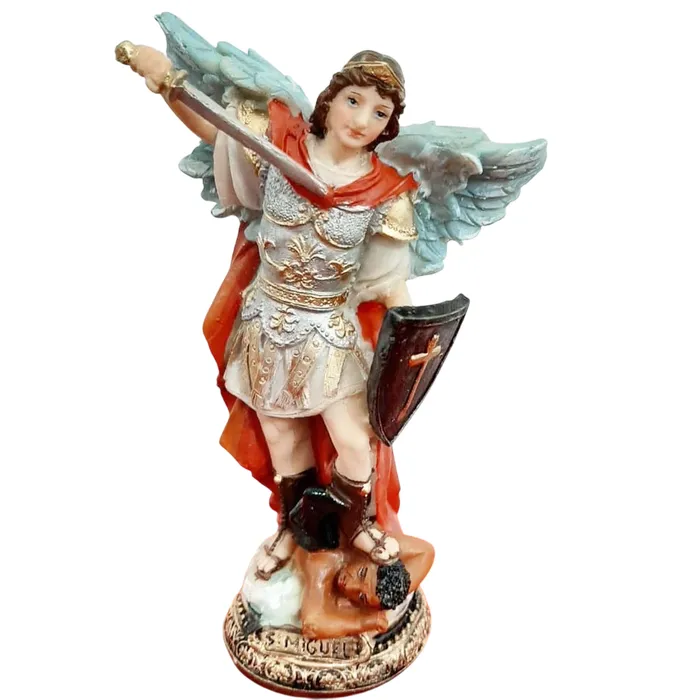 Imagem de São Miguel Arcanjo de Resina - 15 cm - Asas Azuis | Comprar na Lojinha Uai