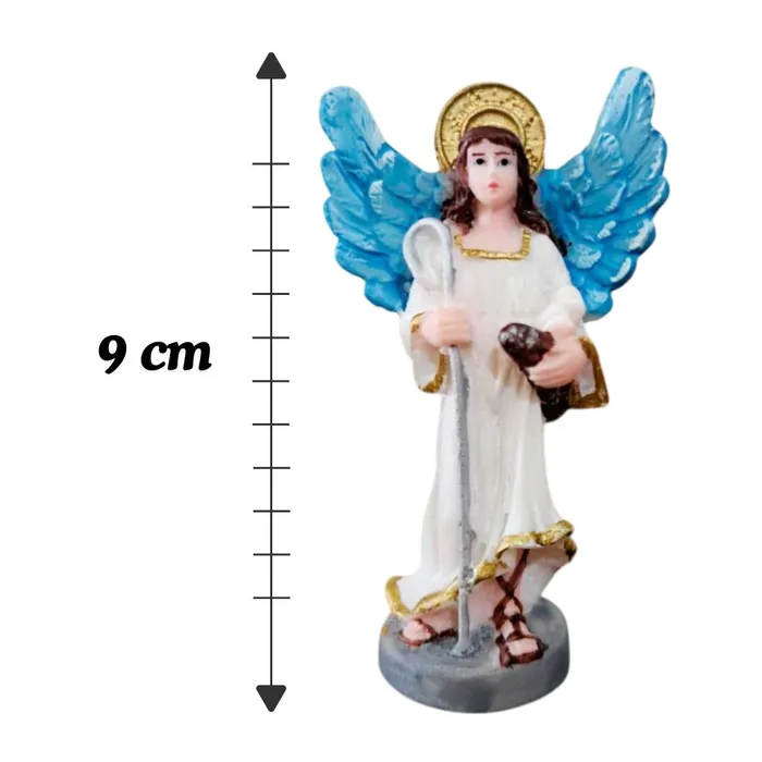 Imagem de São Rafael Arcanjo de Resina - 9 cm | Comprar na Lojinha Uai