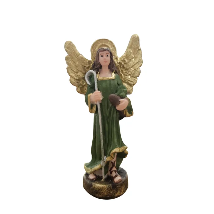 Imagem de São Rafael Arcanjo de Resina - 9 cm - Asas Douradas | Comprar na Lojinha Uai