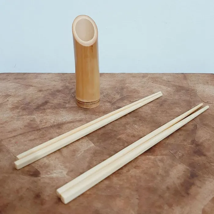 Jogo com 2 Pares de Hashi em Bambu para Sushi e Culinária Oriental | Comprar na Lojinha Uai