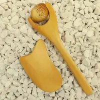 Kit Massagem Facial Rolo Massageador Roller e Gua Sha de Bambu | Comprar na Lojinha Uai - imagem 1