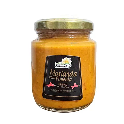 Mostarda com Pimenta Molho Gourmet 250g - Fazenda Sonnenhof