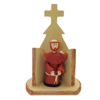 Oratório de Madeira com São Francisco de Assis em Biscuit - 17 cm | Comprar na Lojinha Uai - imagem 1