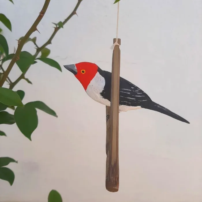 Pássaro de Madeira Galo da Campina | Comprar na Lojinha Uai