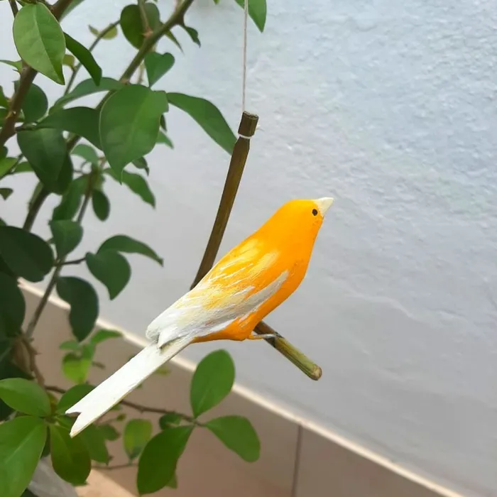 Pássaro de Madeira Canário do Reino | Comprar na Lojinha Uai