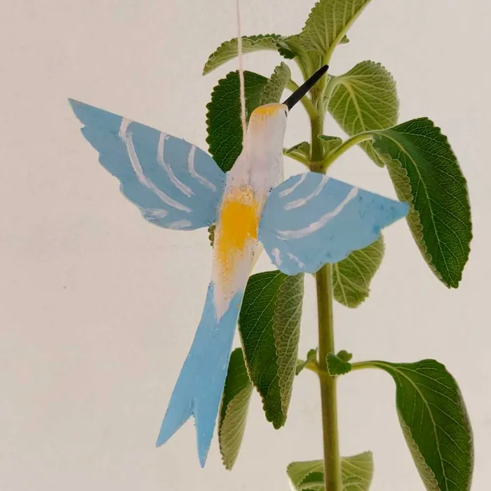 Pássaro de Madeira Beija Flor Azul Claro | Presente Criativo | Comprar Lojinha Uai
