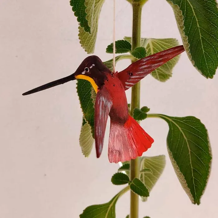 Pássaro de Madeira Beija Flor Violeta | Comprar Lojinha Uai