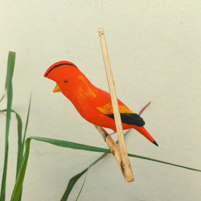 Pássaro de Madeira Galo da Serra | Comprar na Lojinha Uai