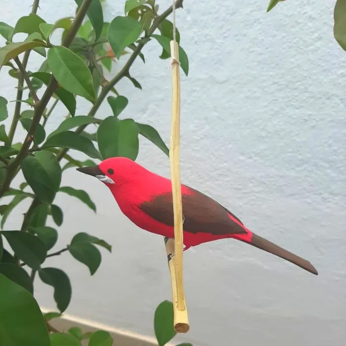 Pássaro de Madeira Rosa | Comprar na Lojinha Uai