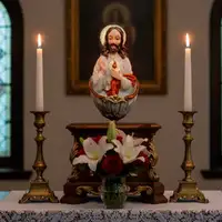 Pia de Água Benta Sagrado Coração de Jesus - 15 cm - Modelo B - imagem 2