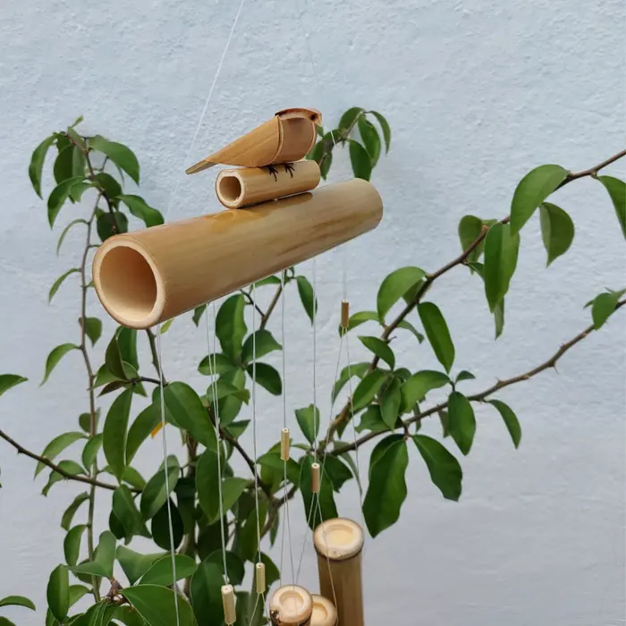 Sino dos Ventos de Bambu - Modelo Passarinho | Comprar na Lojinha Uai