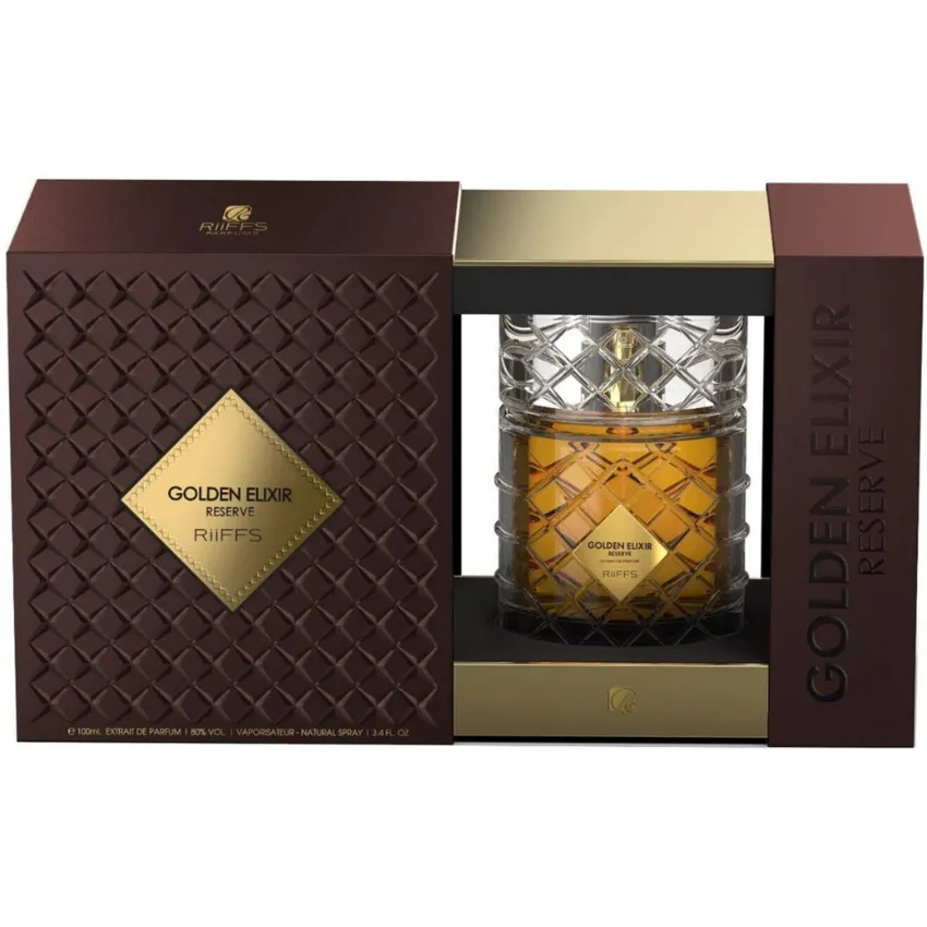 Perfume Árabe Golden Elixir Reserve EDP Unissex Riiffs 100ml