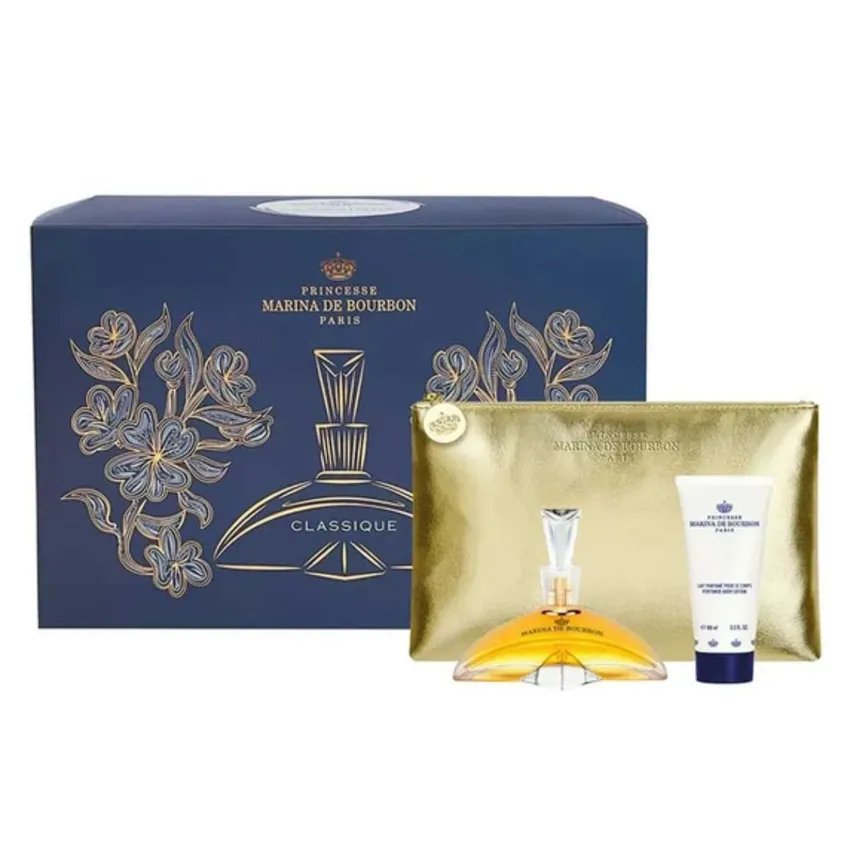 Kit Coffret Marina de Bourbon Classique EDP Feminino 100ml + Body Lotion 100ml + Necessaire