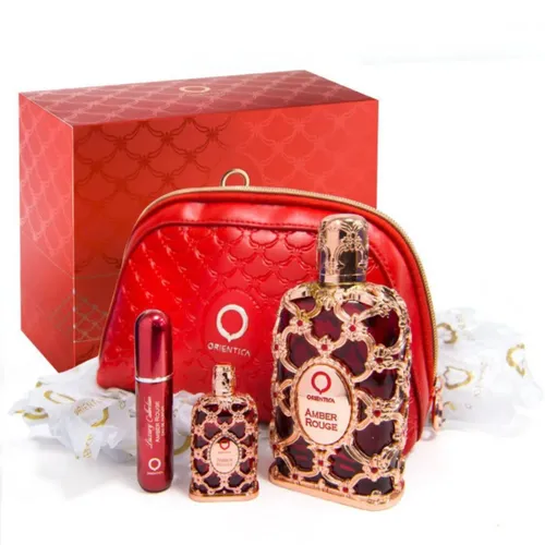 Kit Coffret  Royal Amber Rouge 80ml + Travel Size 7,5ml + Nécessaire + Atomizador Unissex - Orientica