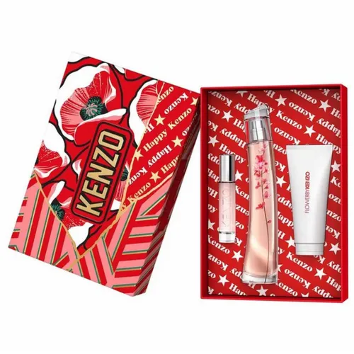 Kit Coffret Flower By Kenzo Ikebana EDP 75ml + Botion Lotion 75ml + Travel Size 10ml Feminino
